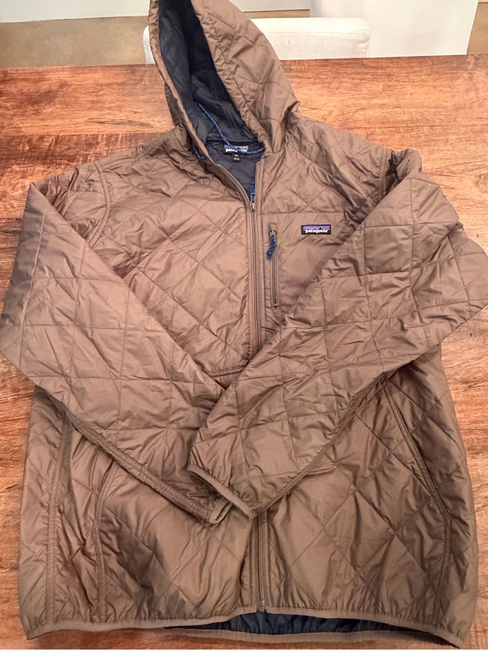 Patagonia Men's Quilted Hooded Puffer Jacket - Brown